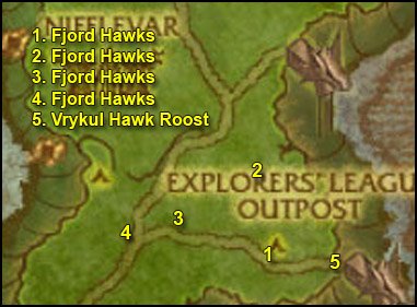 First Hawk Pair is right next to the Explorers' League Outpost. Use 