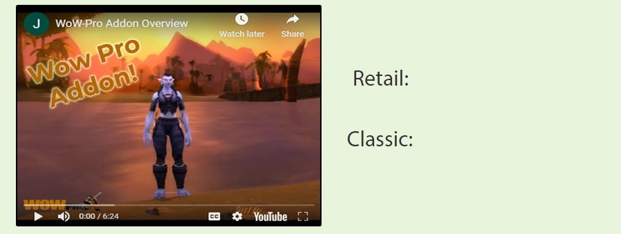 Wow Pro Addon Description