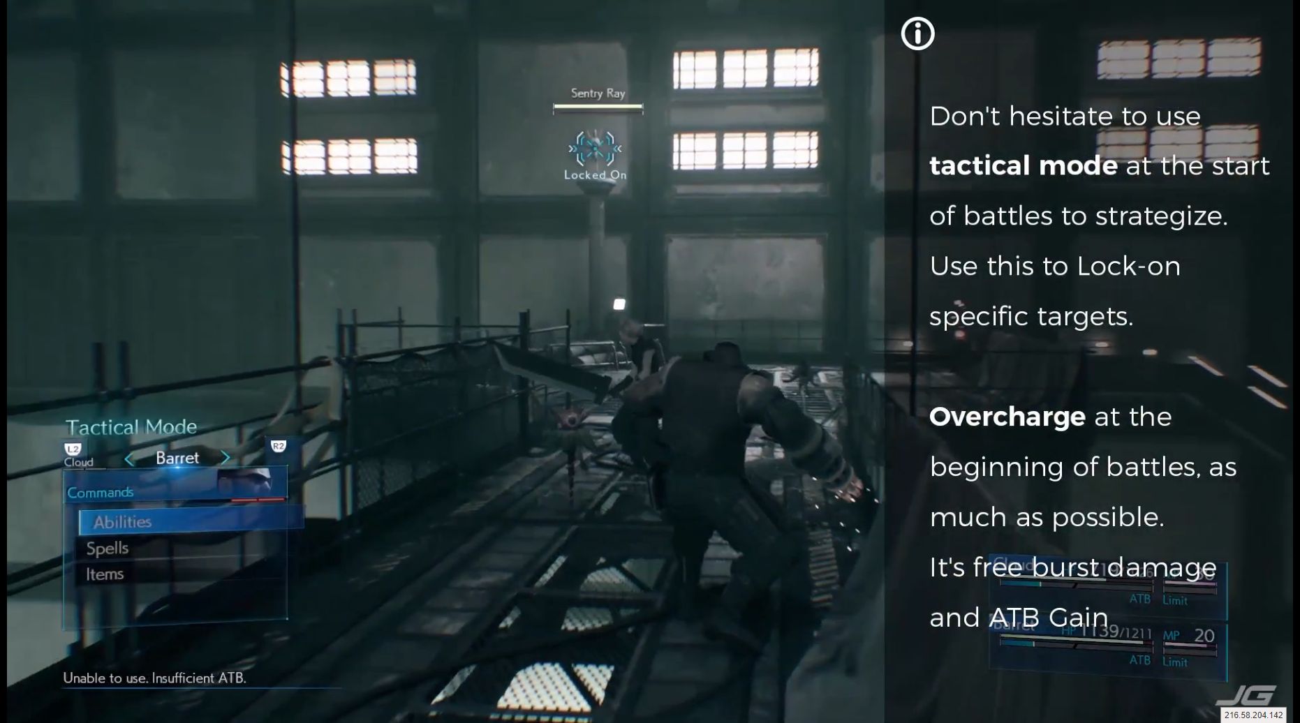 Don't hesitate to use tactical mode at the start of battles to strategize, Use this to (R3) Lock-on specific targets, (Triangle) Overcharge at the beginning of battles, as much as possible, It's free burst damage and ATB Gain