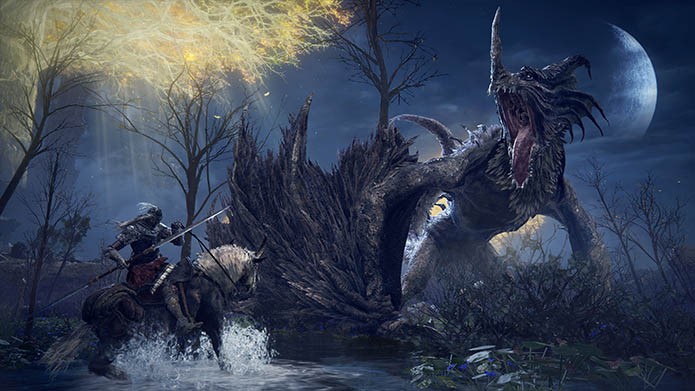 Elden Ring fighting zombie drake