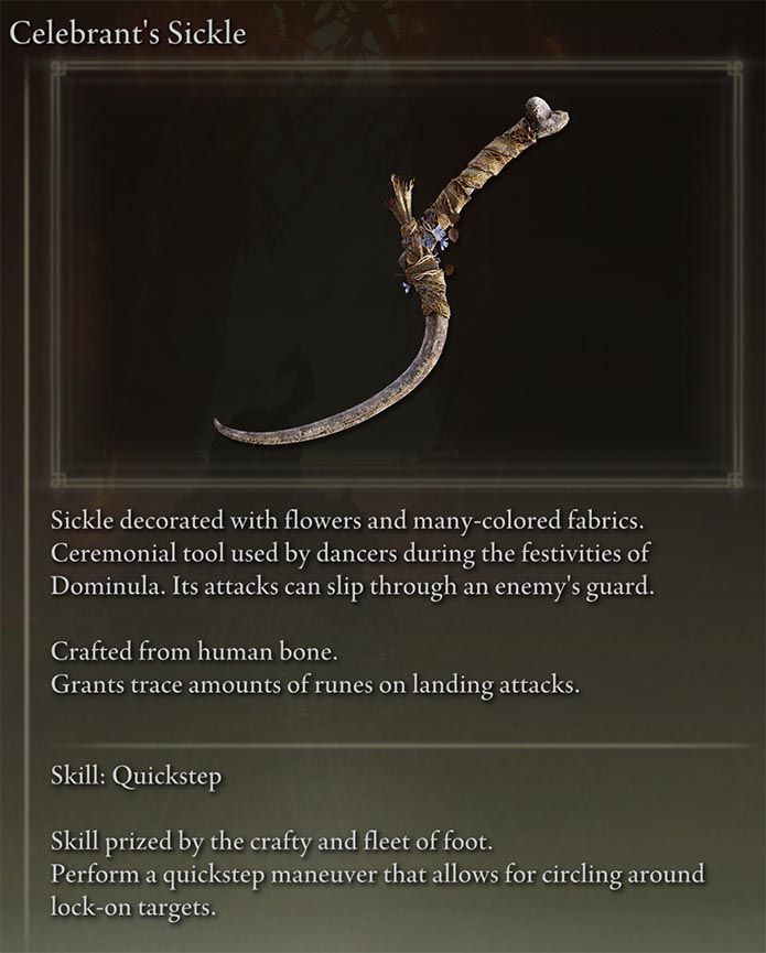 Celebrant's Sickle Elden Ring - Reddit User MiquellasOtherBlade