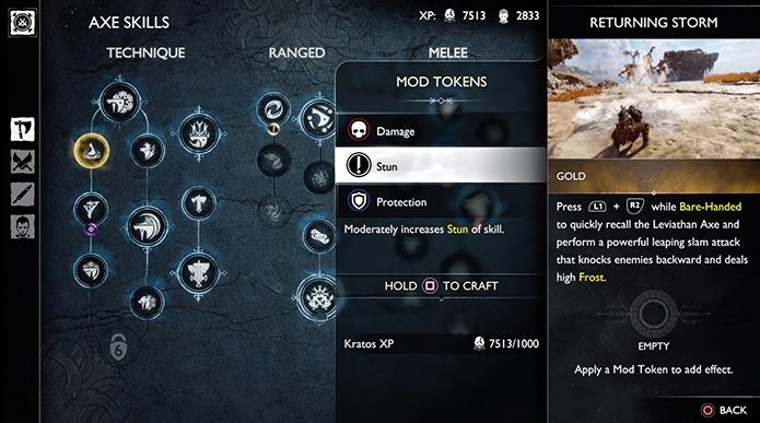 god of war skill tree and mod tokens